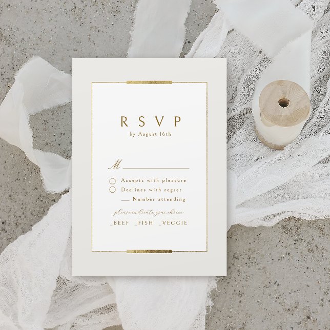 Framad elegance Simple Modern Classy Bröllop OSA Kort (Framed Elegance Simple Modern Classy Wedding RSVP Card)