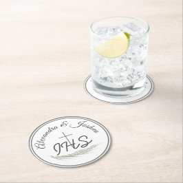 Framad katolsk bibel Verse Bröllop Underlägg Papper Rund