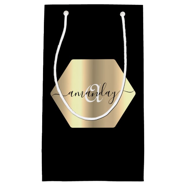 Framad Monogram Namn Guld Black Mode Boutique (Framsidan)