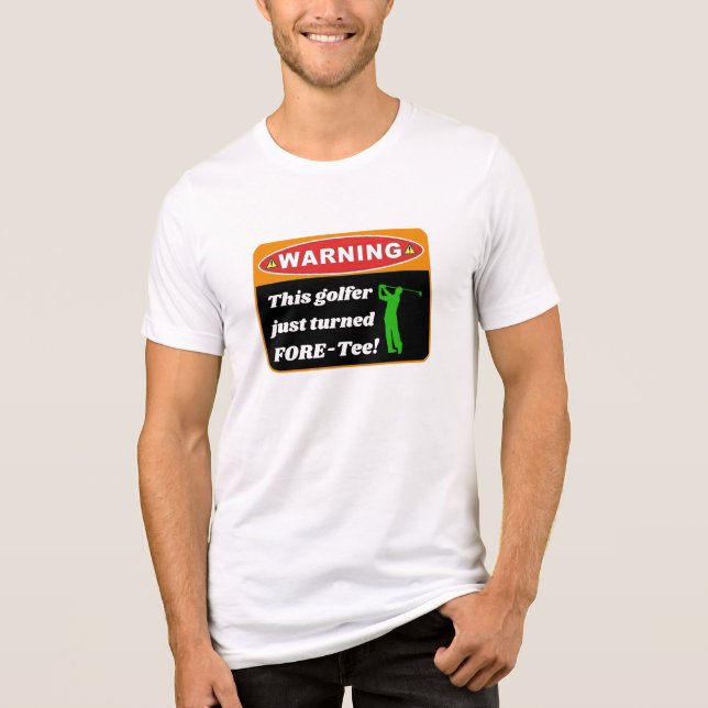 "Framåt! 40-tums Golf Birthday Shirt - Funny Golfe T (Framsida)