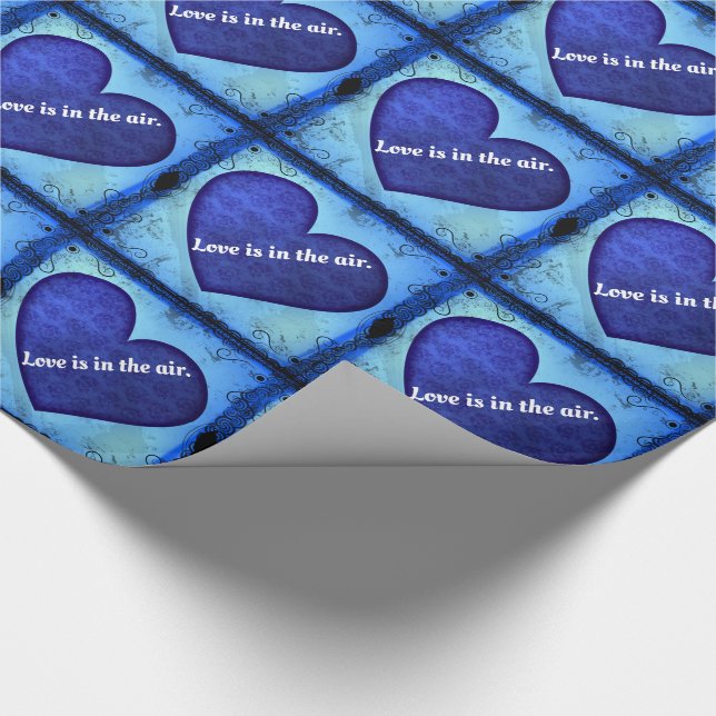 Framat blåstöt - hjärta presentpapper (Hörn)