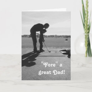 "Framåt ett Underbart Pappa" Golf Fars dag-foto Kort