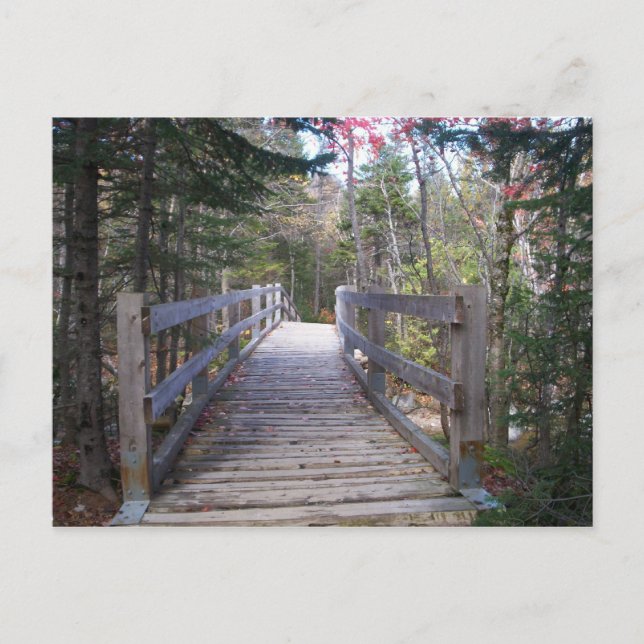 Framåt Maine Wood Bridge Vykort (Framsida)