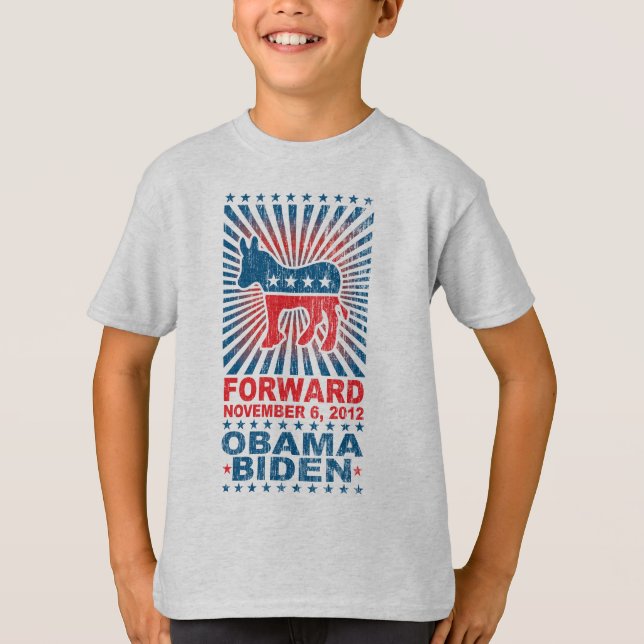 Framåt Obama 2012 ungeskjorta T-shirt (Framsida)