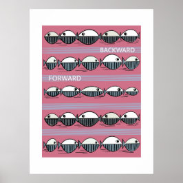 Framåt och Bakåt – Minimal fiskmönsterposter Poster