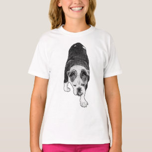 Framåtrörelse Prick Hund Lyfter Festliga Kläder T Shirt