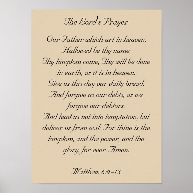 Framed Bible Verse Artwork, Lord's Prayer Poster (Framsidan)