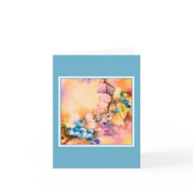 Framed Blueberry Botanical Card - Pastel Orch
