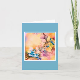 Framed Blueberry Botanical Card - Pastel Orch Anteckningskort