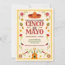 Framed Cinco de Mayo Mexican Födelsedagsfest Inbjudningar
