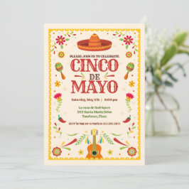Framed Cinco de Mayo Mexican Födelsedagsfest Inbjudningar