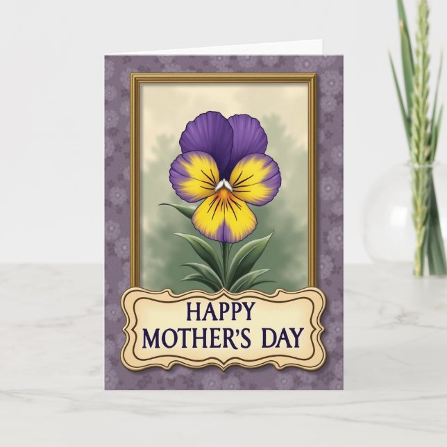 Framed Floral Mothers Day Card Kort (Framsida)