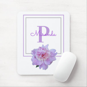 Framed Lila Monogram Rosa Peony Flower Musmatta