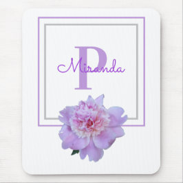 Framed Lila Monogram Rosa Peony Flower Musmatta