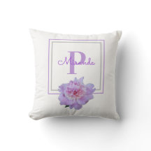 Framed Monogram Rosa Peony Flower Lila