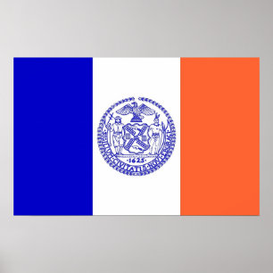 Framed print med Flagga av New York, USA Poster
