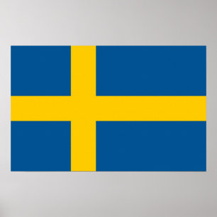 Framed print with Flag of Sweden Poster