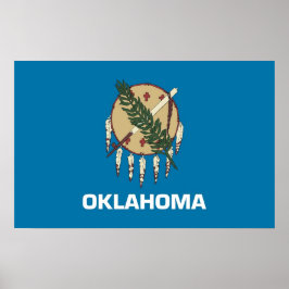 Framed print with Flagga of Oklahoma, USA Poster