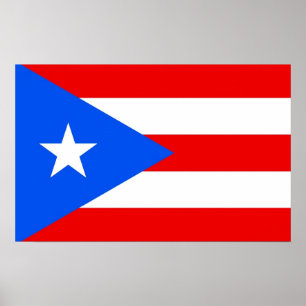 Framed print with Flagga of Puerto Rico, USA Poster