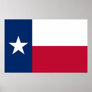 Framed print with Flagga of Texas, USA.A. Poster