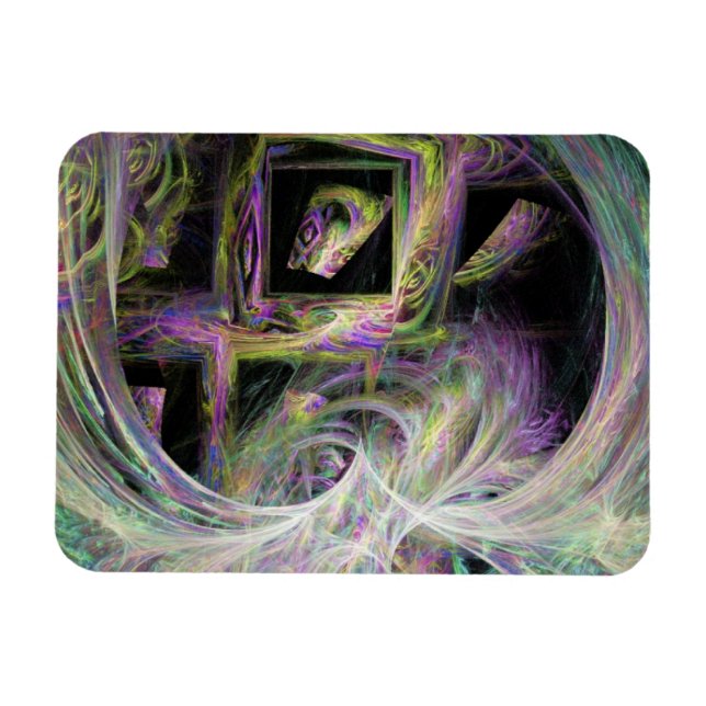 Framed Rainbow Swirls Magnet (Horisontell)