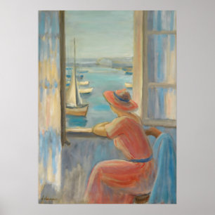 Framför fönstret av Henri Lebasque Poster