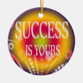 Framgång är citationstecknet för ord Yours-3 Julgransprydnad Keramik