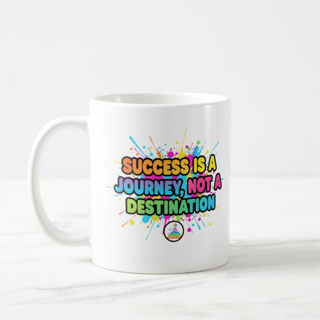 Framgång är en resa Motiverande citatdesign Kaffemugg (Vänster)