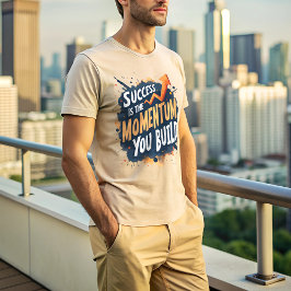 Framgång är Momentum - Motivering Typografi T Shirt