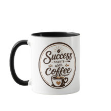 Framgång Börjar Med Kaffe Motivationsmuggsdesign