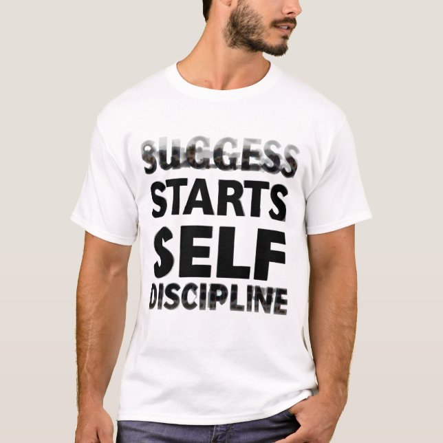 🔥 framgång börjar med självdisciplin - motivation t shirt (Framsida)
