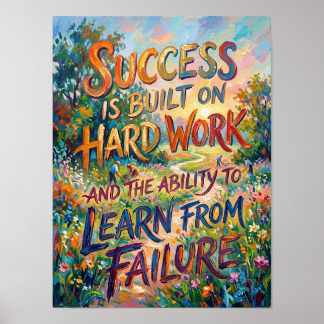 framgång bygger på hårt arbete  poster (Framsidan)