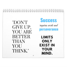 Framgång kräver arbete och uthållighet kalender