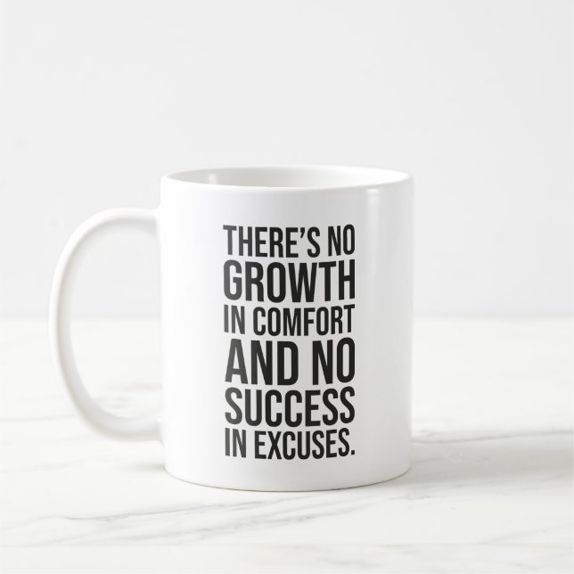 Framgång mot komfort - Hustle Grind Motivational Kaffemugg (Vänster)
