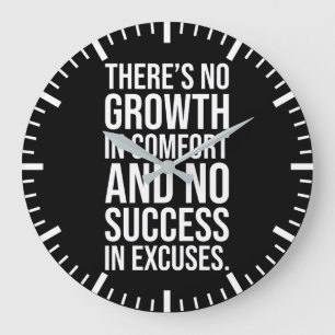Framgång mot komfort - Hustle Grind Motivational Stor Klocka