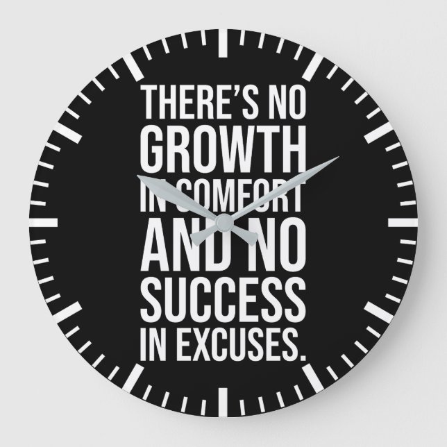 Framgång mot komfort - Hustle Grind Motivational Stor Klocka (Framsida)