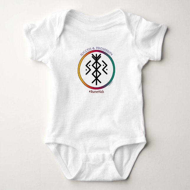 Framgång och välstånd, bindrune Baby Bodykostym T Shirt (Framsida)