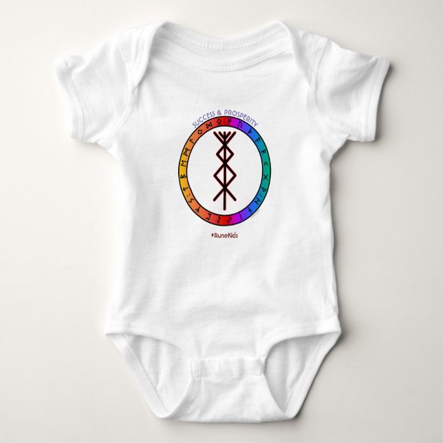 Framgång & Välstånd Bindrune Baby Body T Shirt (Framsida)