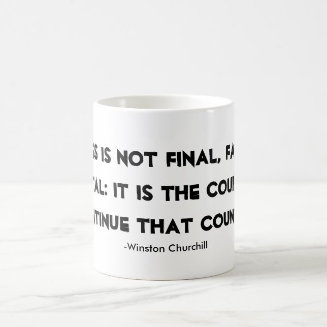 FramgångmuggWinston Churchill citationstecken Kaffemugg (Center)