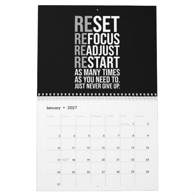 Framgångs Slipstream Entreprenör Gym Hustle Inspir Kalender (Jan 2027)