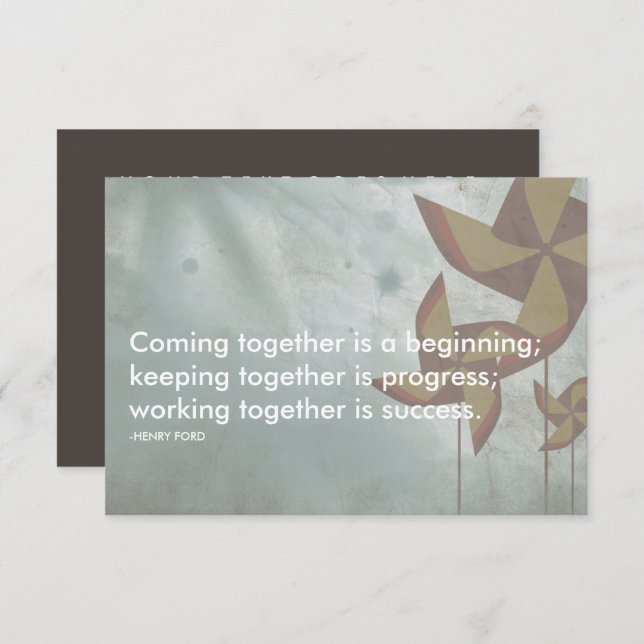 Framgångscitat för henry ford inbjudningar (Fram/baksida)