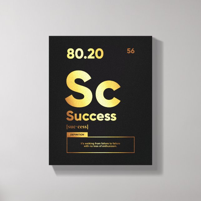 Framgångsdefinition | Motiverande citattecken Canvastryck (Framsida)