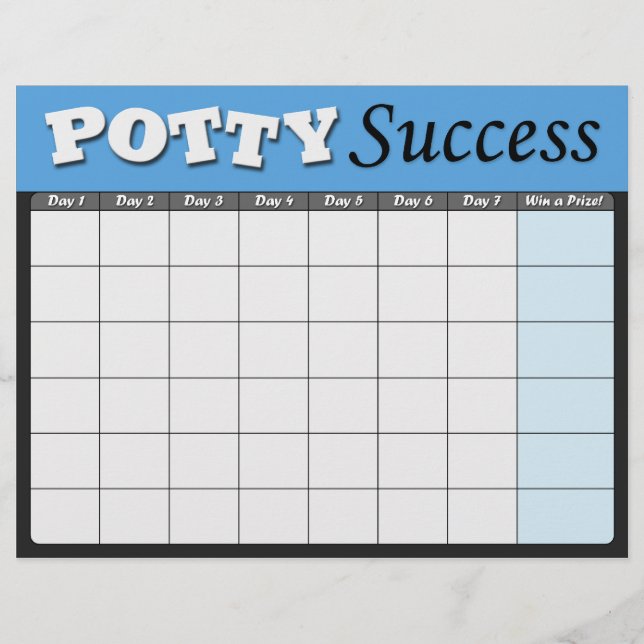 Framgångsdiagram för Blue Potty-träning (Framsida)