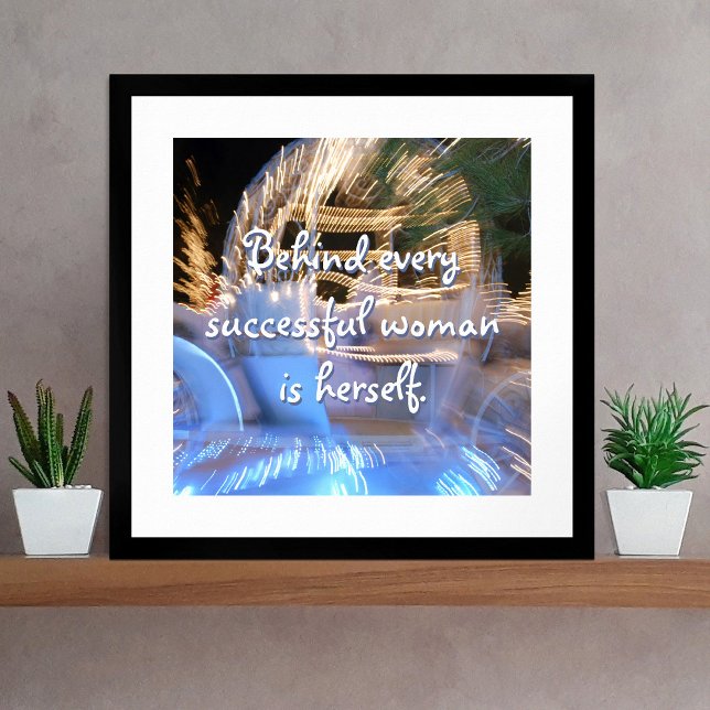 Framgångsfoto för kvinnocitat Sparkly Guld Coach Poster (Skapare uppladdad)