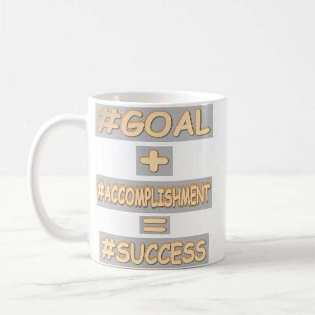 "FRAMGÅNGSJUSTERING", utmatningsdesign. Köp nu Kaffemugg (Vänster)