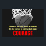 Framgångsmod, basketboll inspiration poster<br><div class="desc">Framgången är inte slutlig - Motiverande citattecken poster och skrivs ut</div>