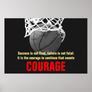 Framgångsmod, basketboll inspiration poster