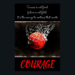 Framgångsmod, basketboll inspiration poster<br><div class="desc">Framgången är inte slutlig - Motiverande citattecken poster och skrivs ut</div>