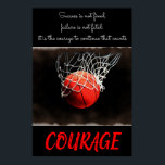 Framgångsmod, basketboll inspiration poster<br><div class="desc">Framgången är inte slutlig - Motiverande citattecken poster och skrivs ut</div>