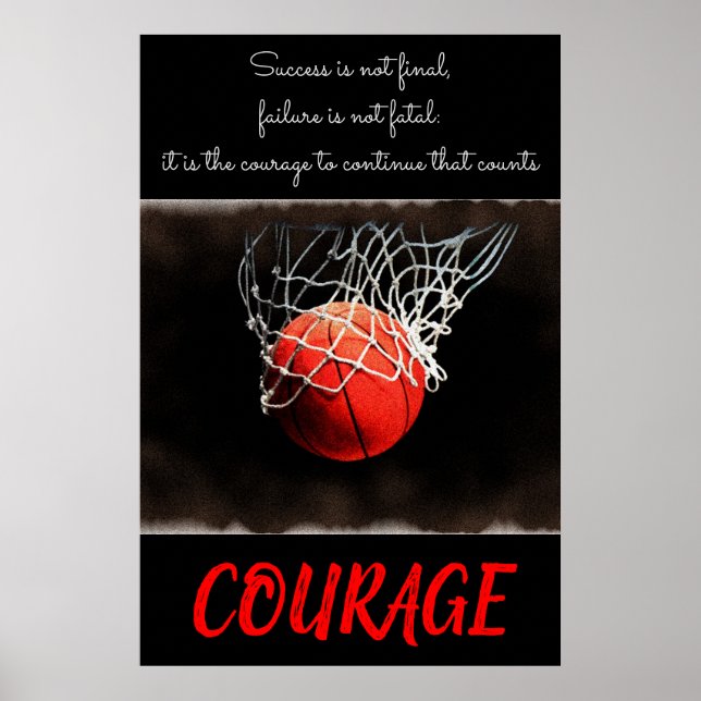Framgångsmod, basketboll inspiration poster (Framsidan)
